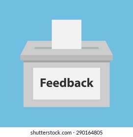 Feedback Box. Flat Style