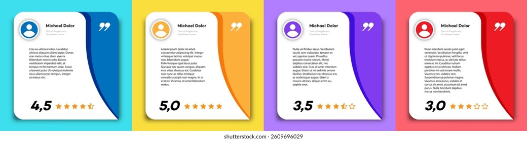 Feedback box vector collection colorful style