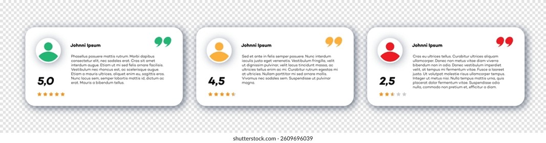 Feedback box vector collection colorful style