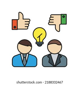 Feedback. Businessmen colored icon. Simple color element illustration. Feedback. Businessmen concept outline symbol design from medical set. Can be used for web and mobile on white background
