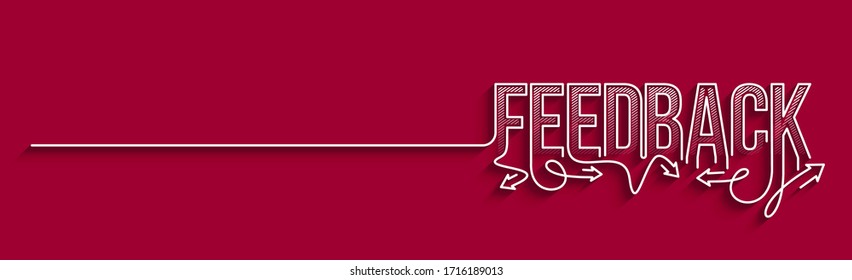 Feedback Calligraphic line art Text shopping poster vector illustration Design.