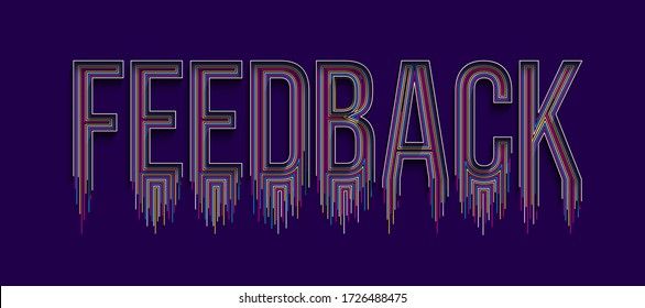 Feedback Calligraphic line art Text shopping poster vector illustration Design.