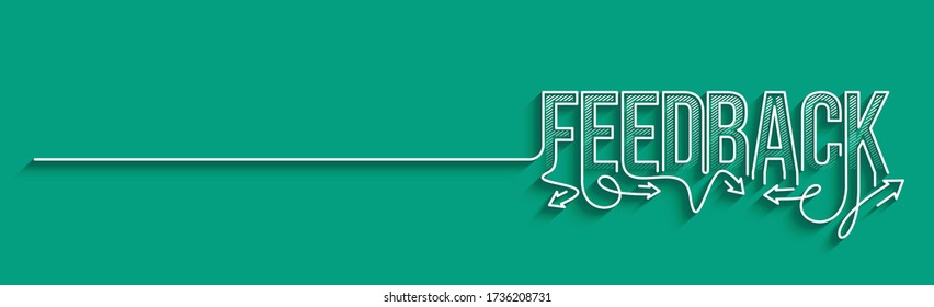 Feedback Calligraphic line art Text shopping poster vector illustration Design.