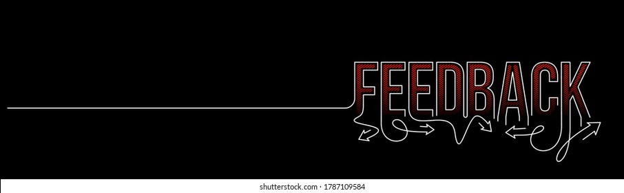 Feedback Calligraphic line art Text shopping poster vector illustration Design.
