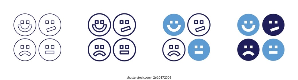 Feedback causation icon in 4 different styles. Thin Line, Line, Bold Line, Duotone. Duotone style. Editable stroke.