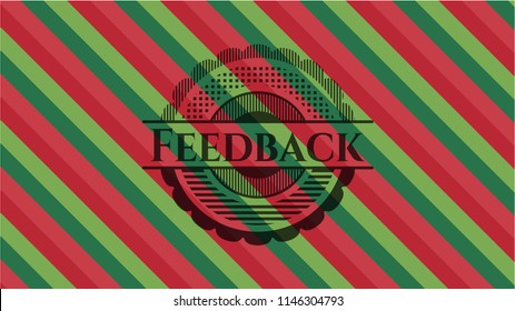 Feedback christmas emblem background.