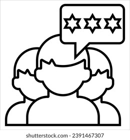 feedback client, Simple Testimonial Related Vector Line Icon.
