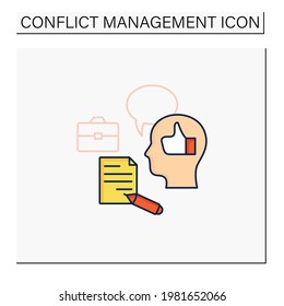 Feedback Color Icon. Giving Constructive Feedback. Reasonable Thoughts About Work. Smart Ideas. Conflict Management Concept. Isolated Vector Illustration