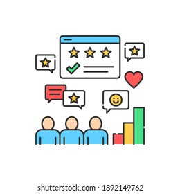 Feedback color line icon. Crowdfunding. Pictogram for web page, mobile app, promo. UI UX GUI design element. Editable stroke