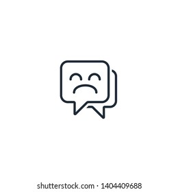 Feedback. Comment. Sorrow. Discontent. Negative emotion .  Activity in social networks. Linear vector icon.