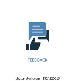 feedback concept 2 colored icon. Simple blue element illustration. feedback concept symbol design. Can be used for web and mobile UI/UX