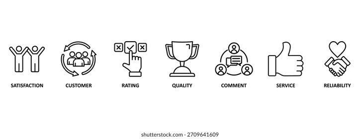 Concepto de Comentarios. Anuncio con iconos y Palabras claves