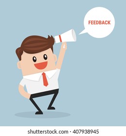 Feedback concept, businessman talk feedback