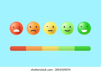 Feedback concept design, 3d emotions scale. 