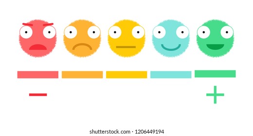 Feedback concept design, emotions scale background. Soft faces. Flat style Vector