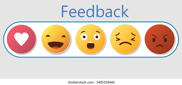 Feedback concept design, emotions scale background and banner
