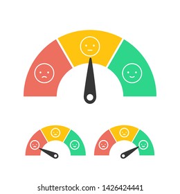 Feedback concept design emotions scale isolated on white User testimonials emoticon vector illustration