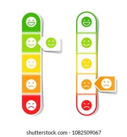 Feedback concept with different emoticons, vector illustration