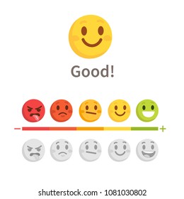 
Feedback concept with emoji collection. Flat style vector illustration, isolated on white background.