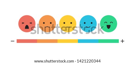 Feedback concept emoticon flat design icon set isolated on white background