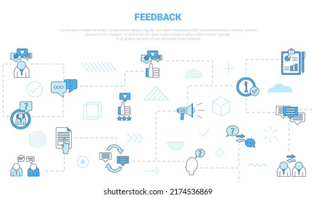 feedback concept with icon set template banner with modern blue color style