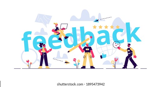 Feedback concept illustration. Idea of reviews and advices. Flat style vector