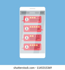 Feedback concept. People leave feedback and comment content. Idea of customer review. Positive and negative rating. Isolated vector flat illustration