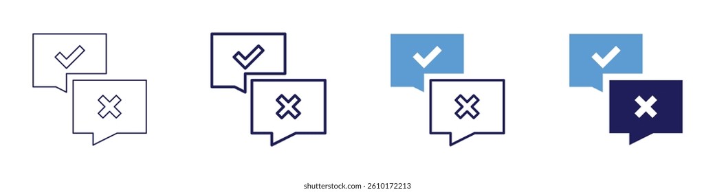 Feedback consensus icon in 4 different styles. Thin Line, Line, Bold Line, Duotone. Duotone style. Editable stroke.