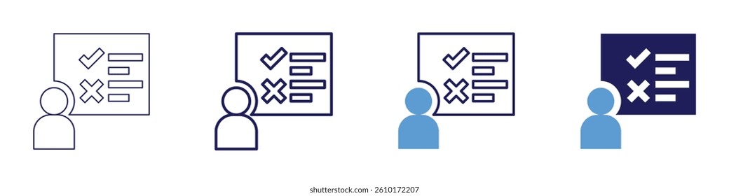 Feedback consideration icon in 4 different styles. Thin Line, Line, Bold Line, Duotone. Duotone style. Editable stroke.