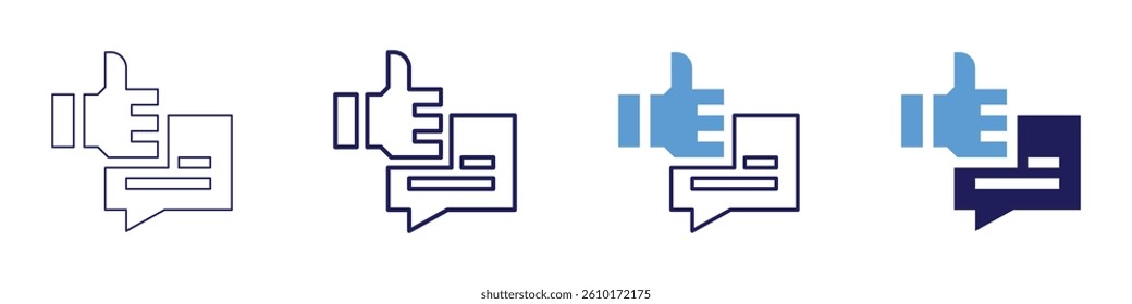 Feedback cost analysis icon in 4 different styles. Thin Line, Line, Bold Line, Duotone. Duotone style. Editable stroke.