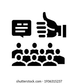 feedback crowdsoursing glyph icon vector. feedback crowdsoursing sign. isolated contour symbol black illustration