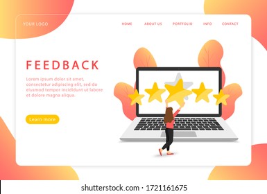 Feedback. Customer review. Landing page. Modern web pages for web sites.