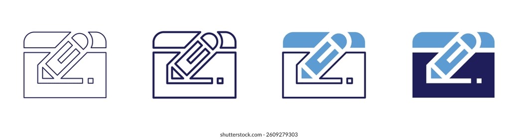Feedback derivation icon in 4 different styles. Thin Line, Line, Bold Line, Duotone. Duotone style. Editable stroke.
