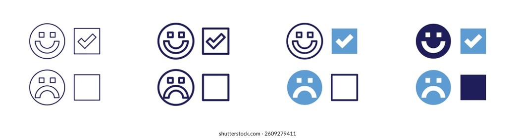 Feedback design iteration icon in 4 different styles. Thin Line, Line, Bold Line, Duotone. Duotone style. Editable stroke.