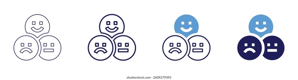 Feedback disruption icon in 4 different styles. Thin Line, Line, Bold Line, Duotone. Duotone style. Editable stroke.