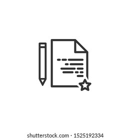 Feedback document line icon in simple design on a white background