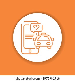 Feedback driver color glyph icon. Online mobile application order taxi service. Pictogram for web, mobile app, promo.