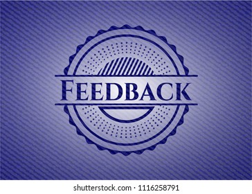 Feedback emblem with denim texture