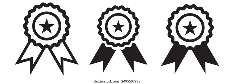 Feedback emblem icon flat vector. Customer trust. Rate review isolated. badge icon set in black color.