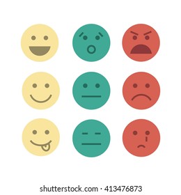 feedback emoji concept icon set abstract design image flat illustration