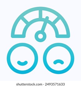 Feedback Emoji, Customer Satisfaction Meter With Different Emotions Vector Icon, Isolated Lineal Gradient Icon.