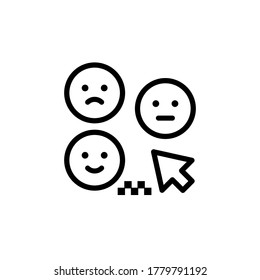 Comentarios, icono del emoji. Línea simple, contorno de elementos vectores de los iconos del servicio de taxi para ui y ux, sitio web o aplicación móvil