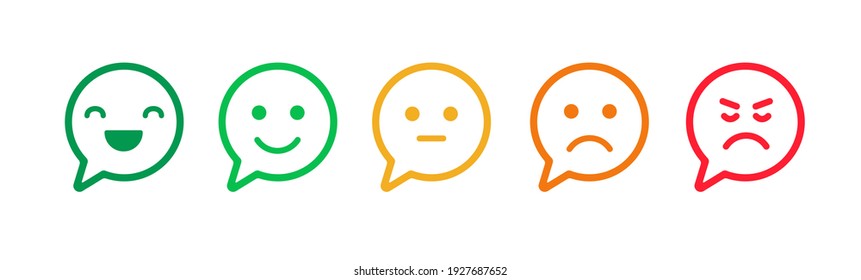 Feedback Emoji Icons Vector Design. Bad And Good Review. Happy And Sad Reaction.