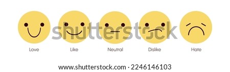 Feedback emoji modern icons. Vector minimal design. Terrible, bad, normal, good, Great Review. Positive and negative reactions.