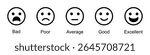Feedback emojis icons, Customer satisfaction, rating emojis set in different colors, Smiley rating icon set vector illustration, emotion levels on scale different faces icons, Flat icon set of rating.
