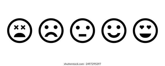 feedback emojis icons, rating emojis , feedback emoticons collection, very happy, happy, neutral, sad and very sad emojis , very sad emojis, flat icon set of rating