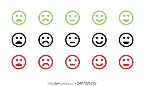 feedback emojis icons, rating emojis , feedback emoticons collection, very happy, happy, neutral, sad and very sad emojis , very sad emojis, flat icon set of rating