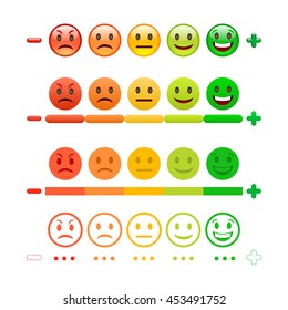 Barra Emoticon de comentarios. Comentarios Emoji. Iconos Emoticon de retroalimentación. Recopilación de votos. Conjunto de Emoticon de Comentarios. Vector Emoticons de Voto de Voto.