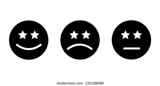 Feedback emoticon flat design icon set from negative to positive - Vector