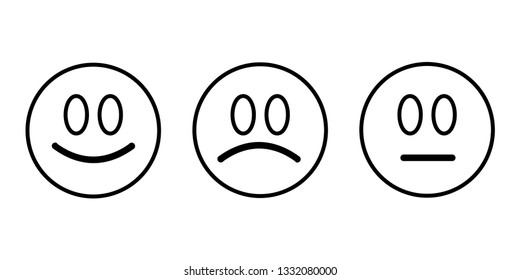 Feedback emoticon flat design icon set from negative to positive - Vector